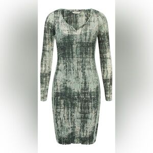Chic Long Sleeve Patterned Dress